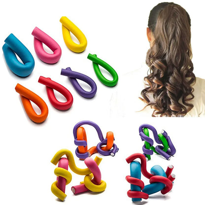 20pcs Flexible Hair Curling Rod Hair Curler Makers Soft Foam Bendy Twist Curls Flexi Rollers Styling Tools Hair Roller