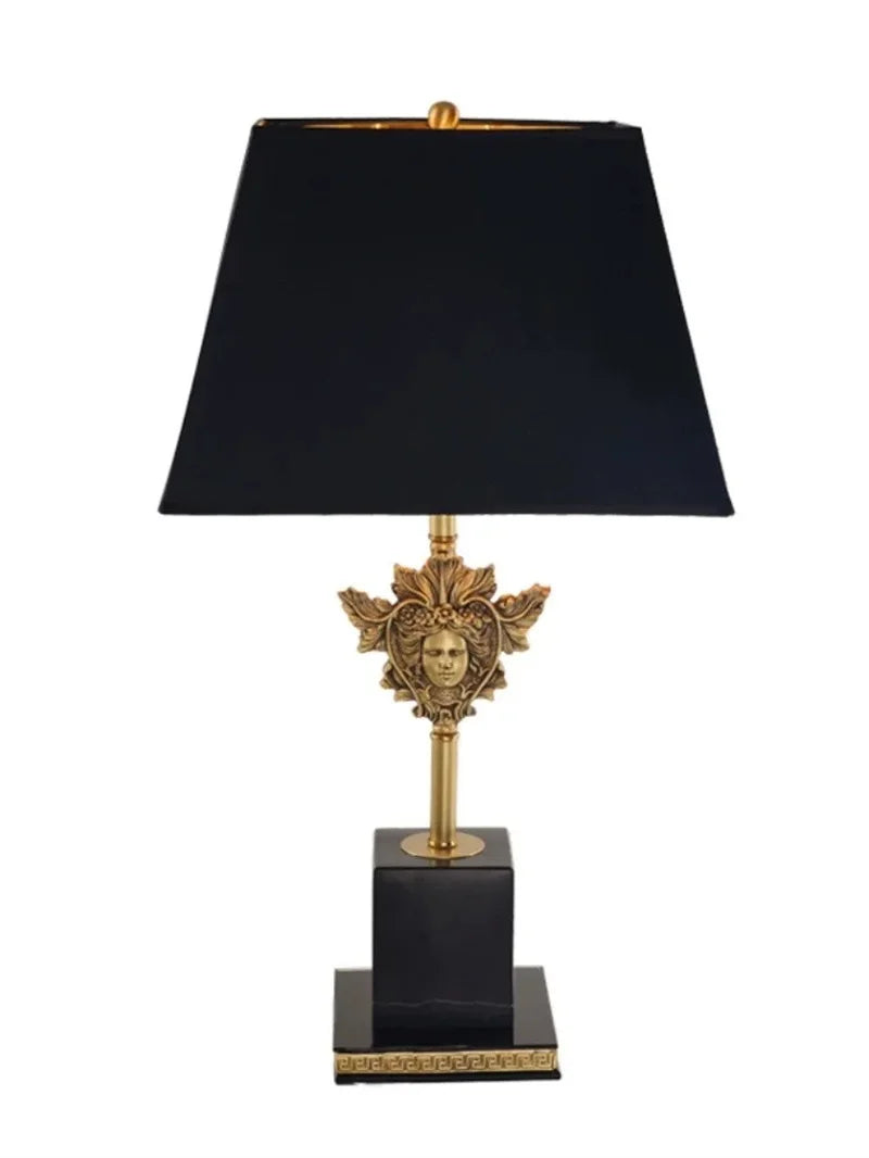 Modern LED Natural Marble Base Hardware Modern Light Luxury Bedside Lamp Decorative Lamp