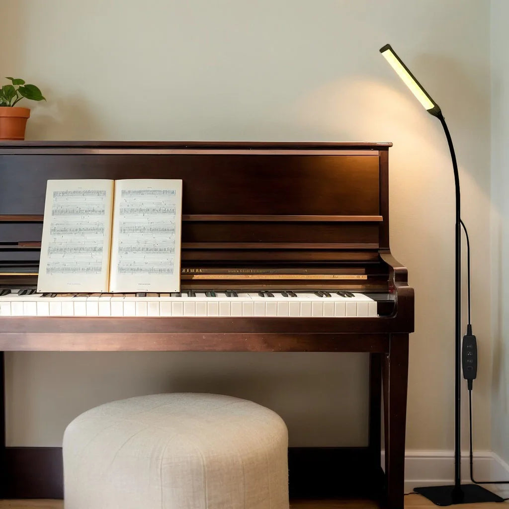 LED Floor Lamp, Eye Caring Reading dimmable desk lamp  flexible gooseneck [120 LED 3 color] for living room, bedroom, office