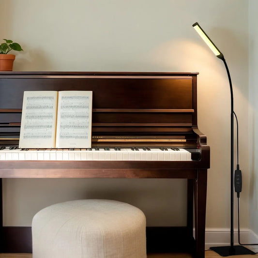 LED Floor Lamp, Eye Caring Reading dimmable desk lamp  flexible gooseneck [120 LED 3 color] for living room, bedroom, office