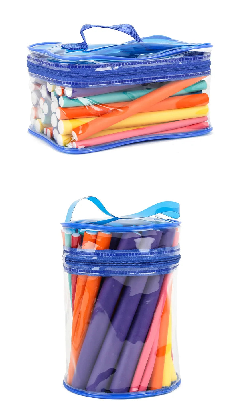 42pcs Flexible Hair Curling Rod Hair Curler Makers Soft Foam Bendy Twist Curls Flexi Rollers Styling Tools Hair Roller No Heat