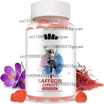 Saffron Extract Gummies - Containing Passion Fruit, St. John's Grass, GABA, and Vitamin D2- Emotional Support for Digestion