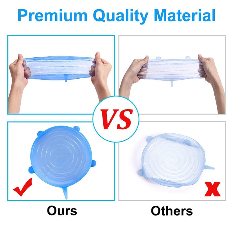 Silicone Food Preservation Cover Stretch Lids Keeping Fresh Seal Bowl Microwave Lids Reusable Plastic Wrap Kitchen Accessories