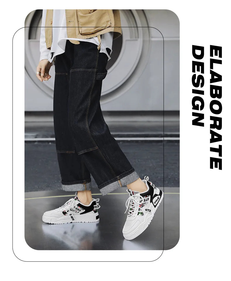 2025 new men's shoes for spring, breathable, niche, trendy, versatile, casual board shoes, height increasing sports shoes