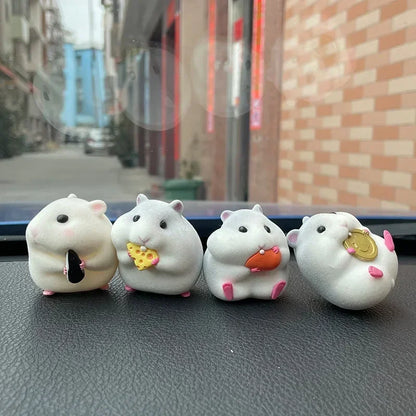 Home Decoration Cute Hatted Coin Hamster Luxury Home Decor For Car Interior Hanging Home Accessories Pendant desk decoration