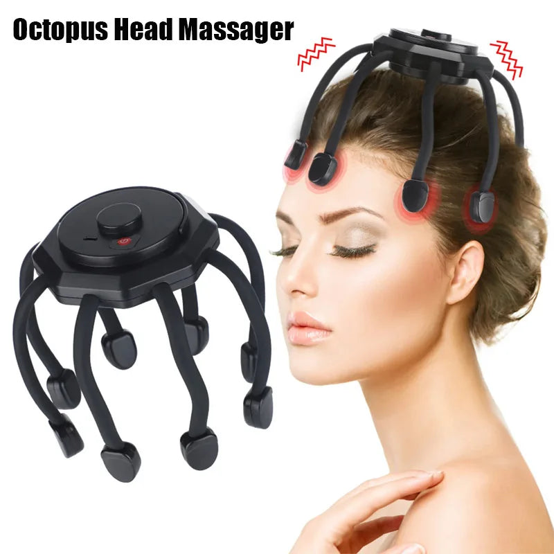 Electric Scalp Massager Cordless Portable Head Massager Headache Deep Relaxation Stress Relief Meridian Massage Claw Tools