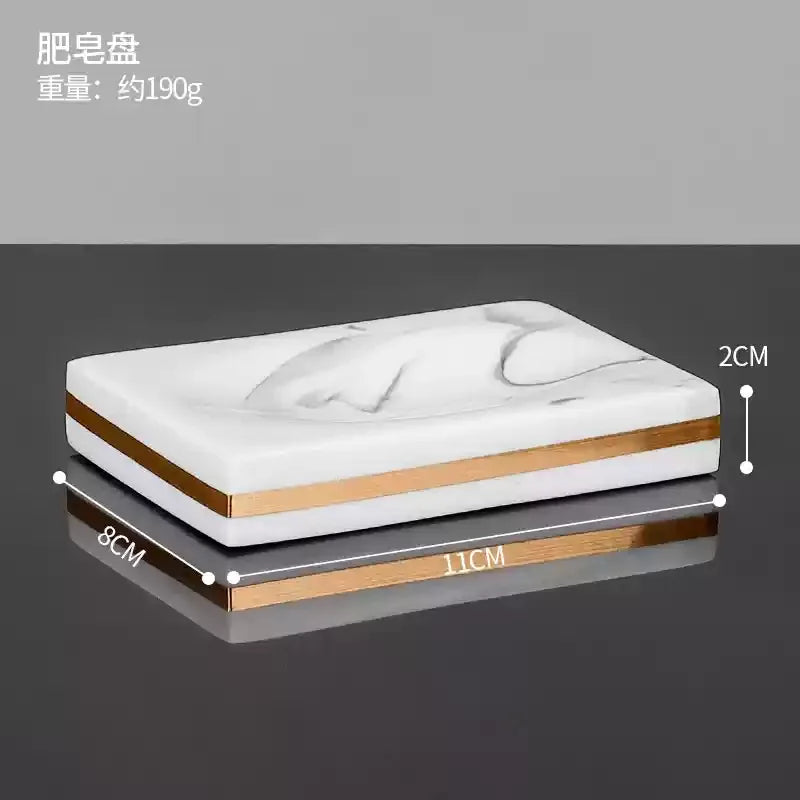 1pcs Resin Light Luxury Bathroom Wash Tray Hotel Bathroom Bathroom Wash Table Toothbrush Shelf Decoration  Toilet Accessories