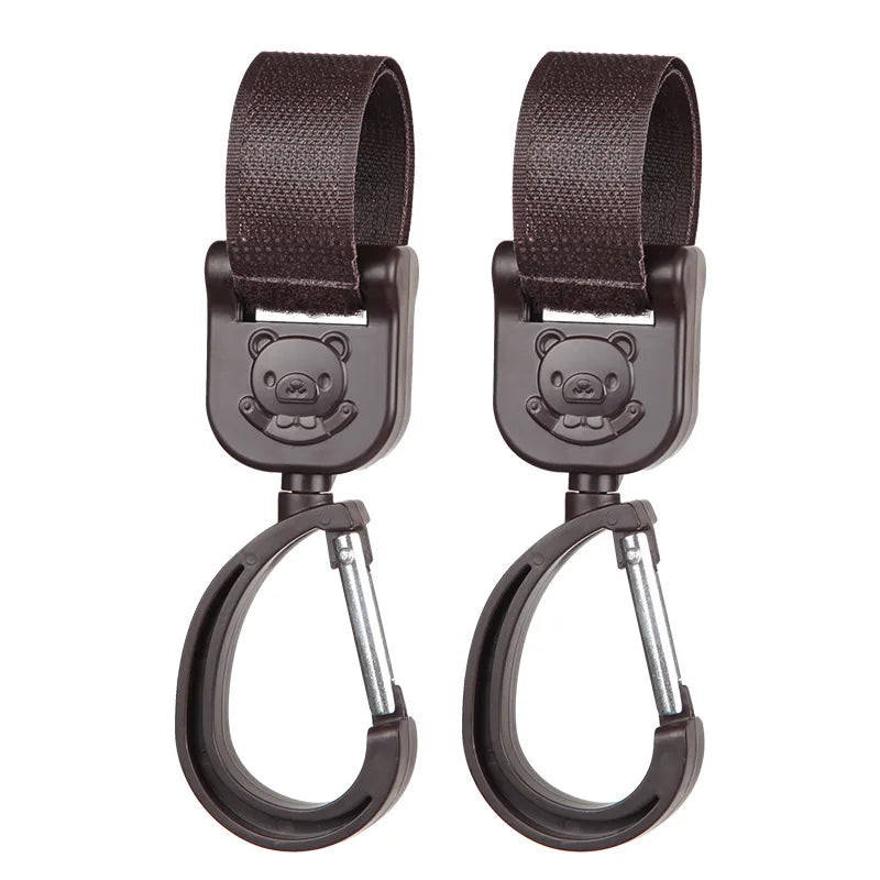2pcs Baby Pram Hooks Rotate Hanging Bag 360 Degree Cart Organizer Storage Bag Hanger Universal Outdoor Stroller Accessories