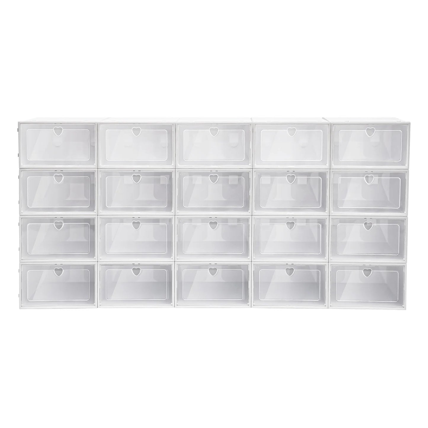 20 Pack Shoe Storage Box Clear Shoe Organizers Boxes Stackable with Lids Shoe Rack Space Saving Sneaker Containers Bins