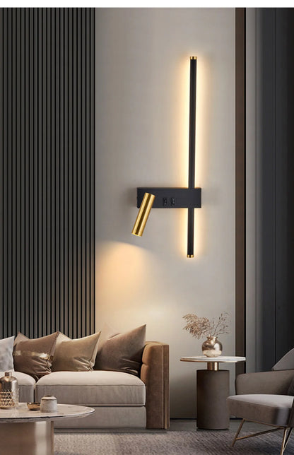 Wall lamp Nordic modern creative led simple living room sofa background wall decorative lamp reading lamp bedroom bedside lamp