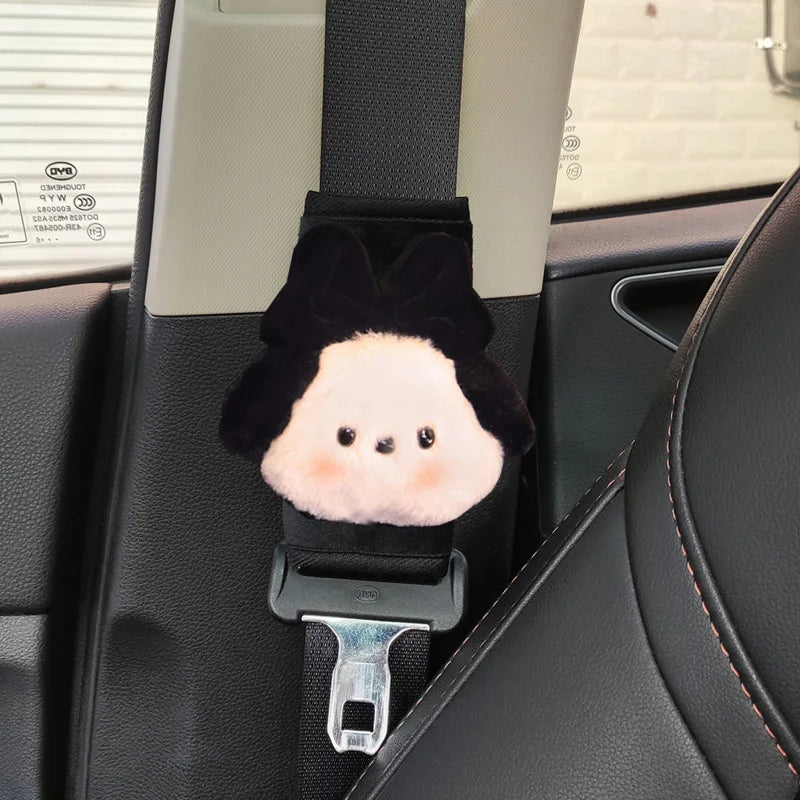 1pc Cute Cartoon Bow Dog Car Seatbelt Cover Seat Belt Harness Cushion Auto Shoulder Strap Protector Pad for Children Women
