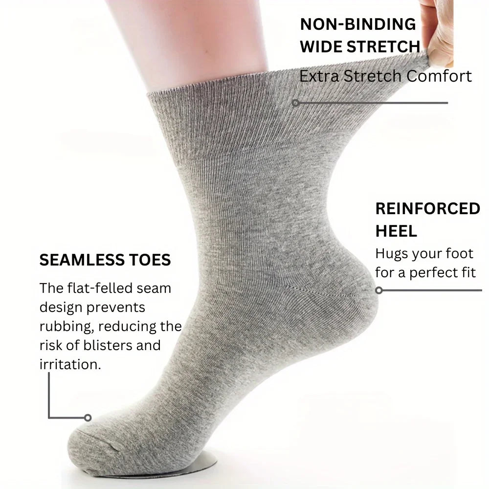 5 Pairs Women'S Non-Binding Diabetic Socks, Comfortable No-Restriction Footwear for Seniors & Pregnant Women, Perfect Gift