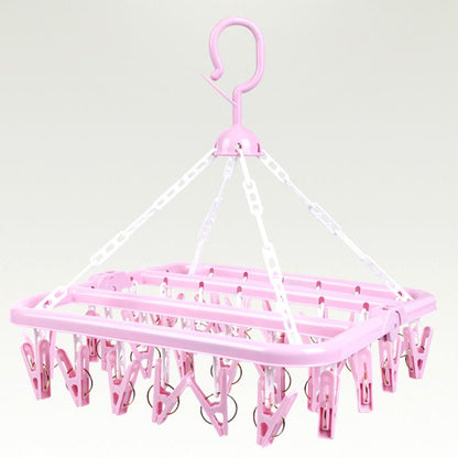 Multifunctional 36-clip Drying Racks Lingerie Socks Rack Folding Hangers Plastic Hangers