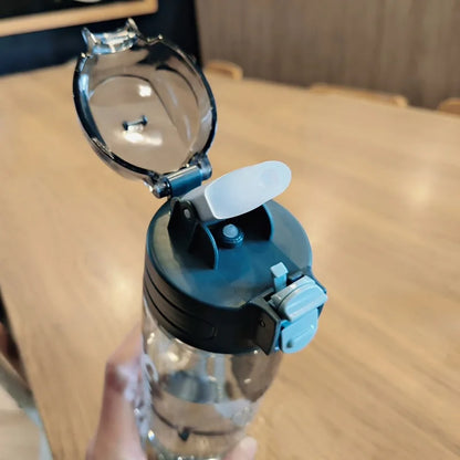 800ml Sports Water Bottle With Straw Plastic Water Bottles With Scale Leak Proof Drinking Bottles For Outdoor BPA Free Drinkware