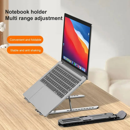 Aluminum Alloy Laptop Holder Heat Dissipation Laptop Stand Portable Foldable Laptop Holder 10-level Height for Desktop