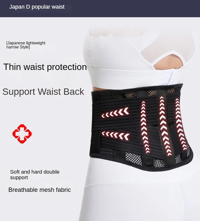 Back Brace Breathable Lumbar Support Belt Adjustable Straps Back Belt Lower Back Waist Brace for Lower Back Relief Sciatica