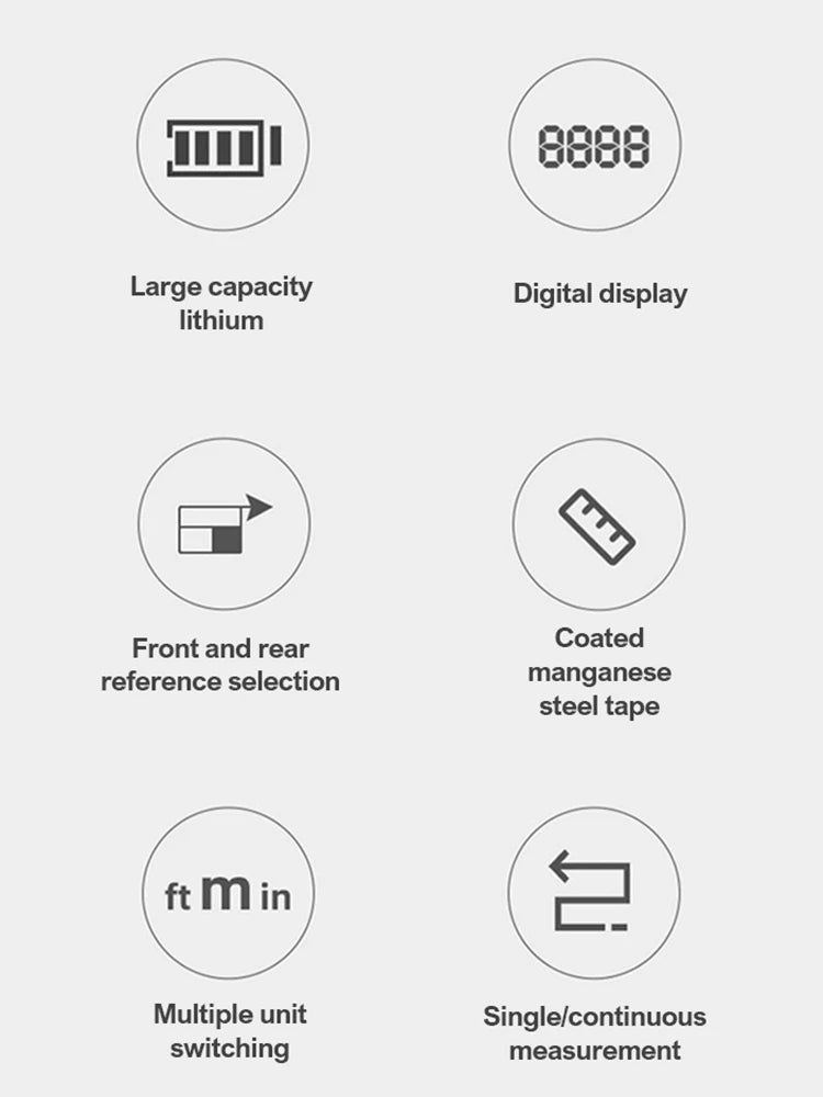 T1 Digital Tape Measure Professional Accurate Measuring Tool Green Laser E-Paper Measuring List Measurements Range Laser 0.2-50m