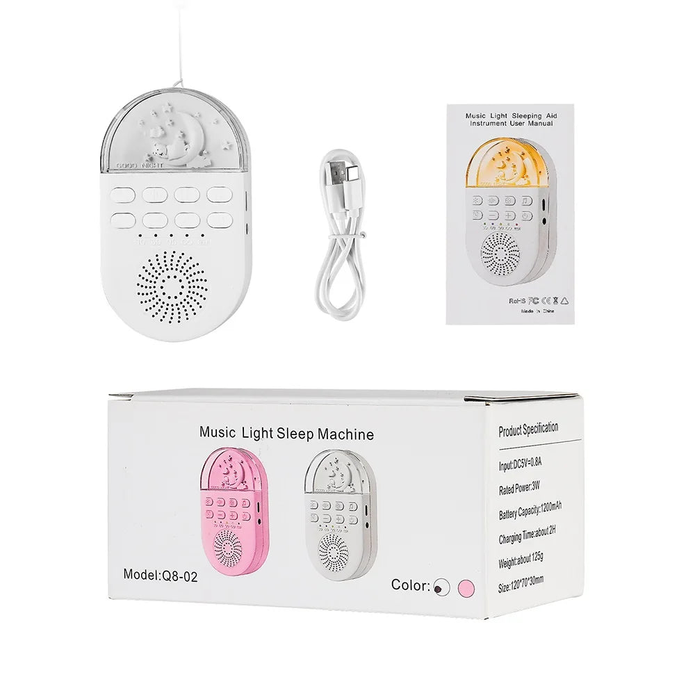 Portable White Noise Machine For Sleeping Baby Sleep Aid Noise Machine Kids Sleep Night Light 24 Natural Sounds Baby Sleeper