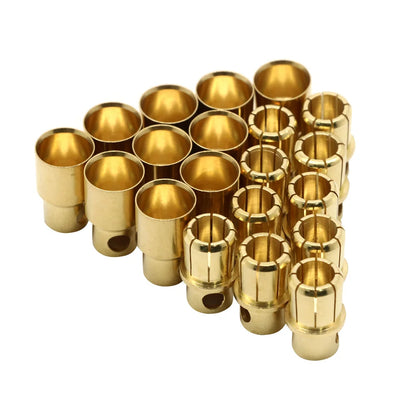 20pcs/lot 2.0mm 3.0mm 3.5mm 4.0mm 5.5mm 6.0mm 8.0MM Gold Bullet Banana Connector plug for ESC Lipo RC battery Plugs (10 pair)