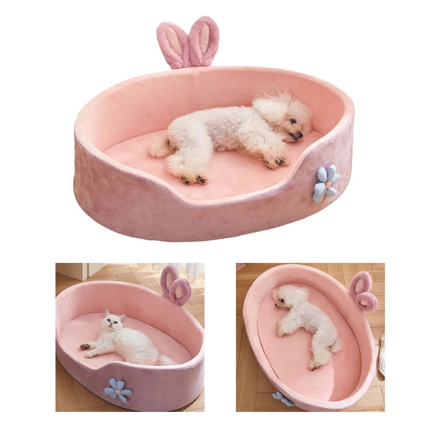 Pet Bed Detachable Washable Dog Sleeping Bed Soft Comfortable Warm Cat Bed for Four Seasons Soft Pet Bed