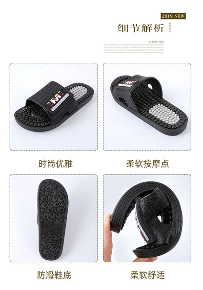 Soles massage slippers men's acupoints soles soles soles home indoor antiskid home lovers men's home cool slippers