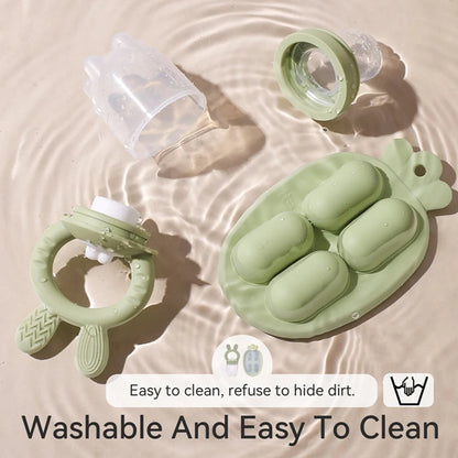 Bunny Animal Design Fruit Feeder Set Breast Milk Freezer Tray Food Soup Silicone Vegetable Feeder Nursing Toddler Teething Toy