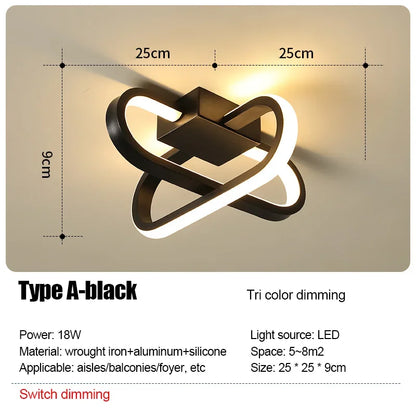 LED Strip Aisle Ceiling Lights Modern Minimalist Living Room Lamps For Balcony Entrance Staircase Home lighting Led 3 color