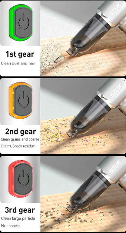 SZUK 985000PA Car Vacuum Cleaner Wireless Mini Handheld Strong Suction Cleaning Machine Portable Vacuum Cleaner for Car Home