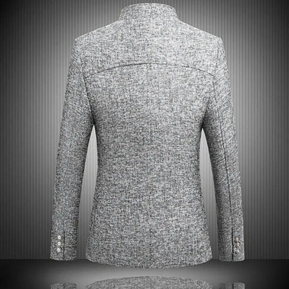 Men Suit Coat Luxury Men Business Casual Solid Color Suit Jacket Oversize Coats Male Stand Collar Single breasted Blazer