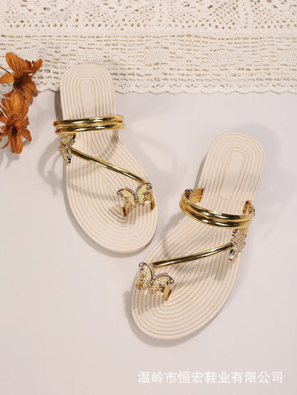 2023 New Butterfly Toe Sandals, Beach Sandals, Occidental Slippers, Chinese Feminis  Wedding Shoes Bride  Womens Shoes