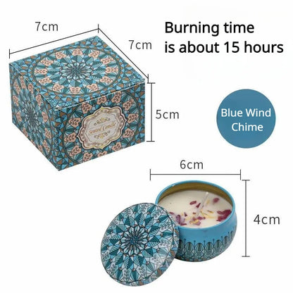 Scented Candle Set Gift Islamic Arabian Pattern Fragrance Candle Jar DIY Smokeless Couples Jasmine Rose Romantic Incense Candles