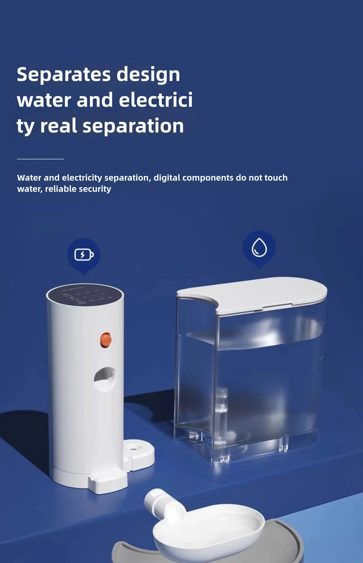 Pet water dispenser, dog and cat water dispenser, dumping cat water dispenser, running water charging automatic water feeder