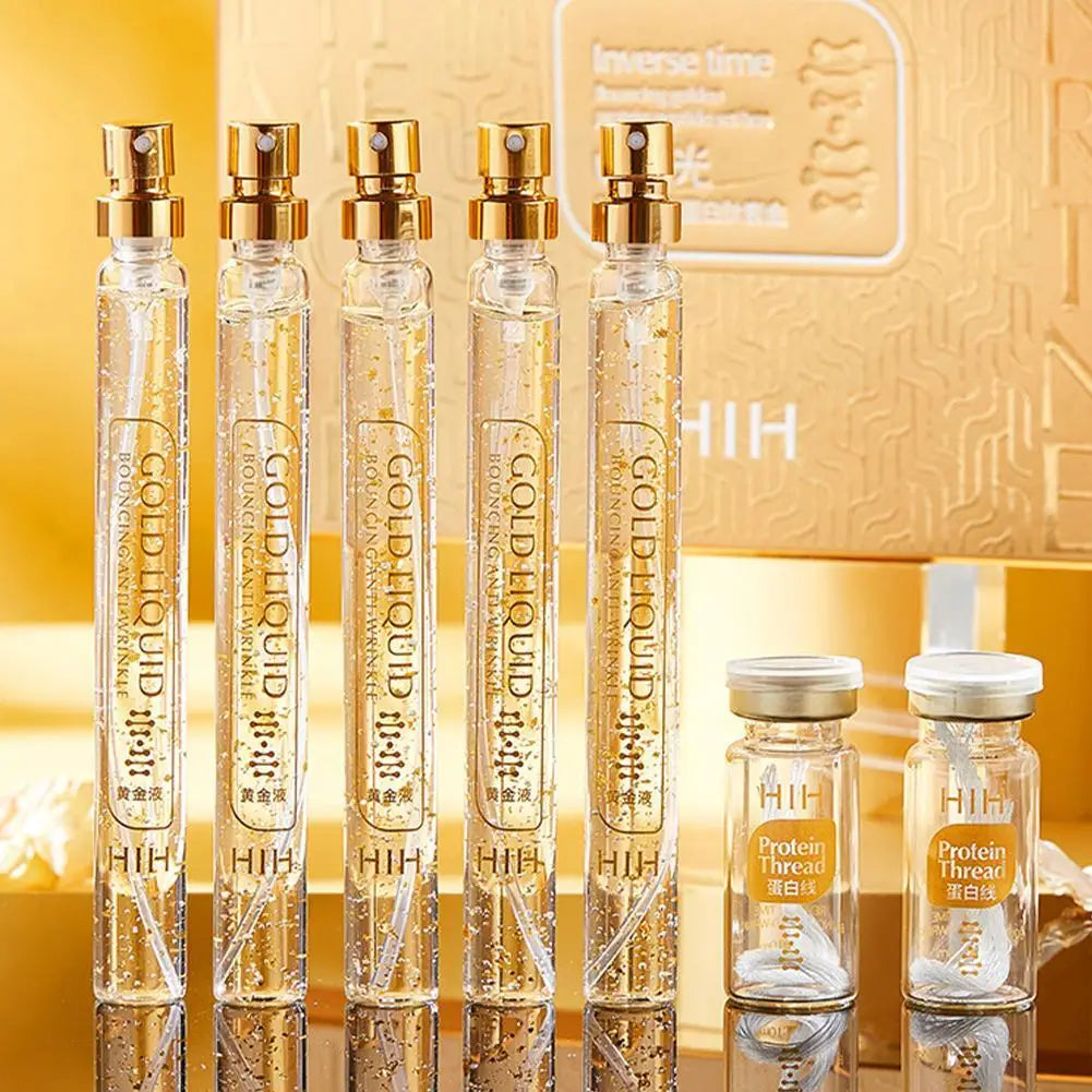 Korea 24k Care Serum Active Collagen Silk Care Lifting Firming Set Hyaluronan Silk Line Moisturizing Essence Firming Skin Care