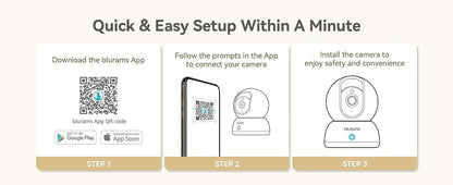 blurams Indoor Security Camera 2K, Home Security Camera for Dog/Baby Monitor/Elder, Security Camera with One-Touch Call, Color N