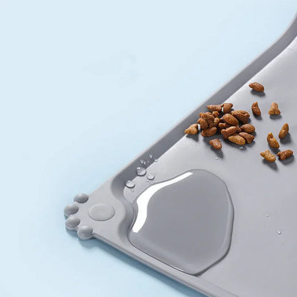 Silicone Pet Food Mat With High Lips - Waterproof & Non - Stick Feeding Pad For Dogs & Cats - Anti - Spill Feeder Tray Placemat