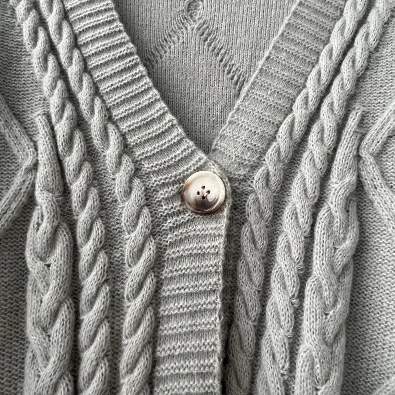 Butterfly Knitted Cardigan Women Dark Green Cardigans with Embroidery Winter Letter Patch Oversized Sweaters Tops Folklore Girl