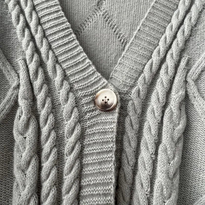 Butterfly Knitted Cardigan Women Dark Green Cardigans with Embroidery Winter Letter Patch Oversized Sweaters Tops Folklore Girl