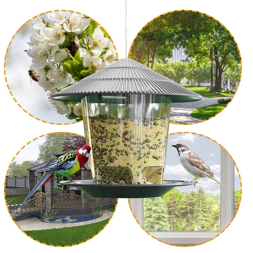 Bird Feeder For Outdoors Hanging Heavy Duty Weather Resistance Wild Bird Feeder Ideas For Bird Lovers Food Container With Rope