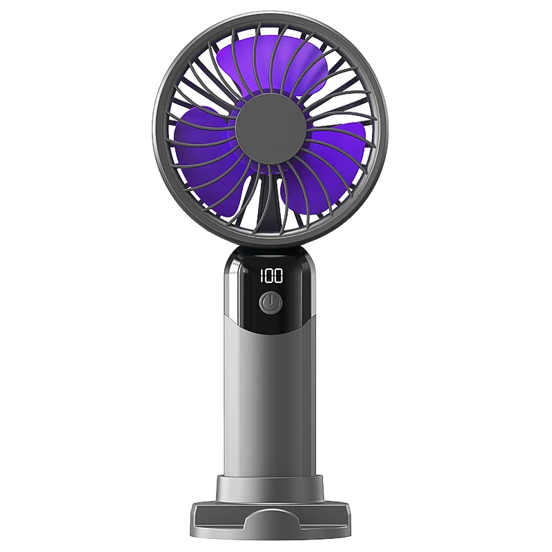 Portable Handheld Fan-LED Display Usb Fan, 6-Speed Wind, Rechargeable Portable Fan, Mini Fan for Home/Camping/Office