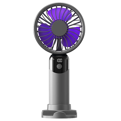 Portable Handheld Fan-LED Display Usb Fan, 6-Speed Wind, Rechargeable Portable Fan, Mini Fan for Home/Camping/Office
