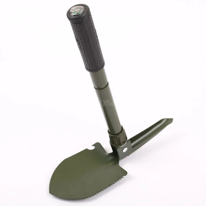Foldable Portable Mounted Shovel Camping Tent Outdoor Shovel Self-defense Survival Tool Compass Storage Bag