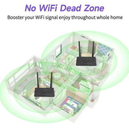 Wireless Router 300M Wifi Range Repeater With 5*6dBi High Gain Antennas Wider Coverage Wi-Fi Extender For Home Office