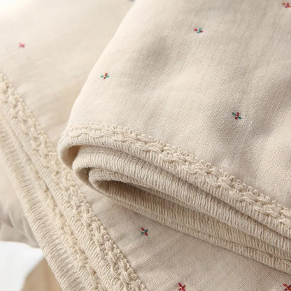 Quality Knitted Blanket for Mother Baby Six-ply Gauze Colourful Cross Magic Indian Tassel Quilt Multifunctional Cover Blanket 이불