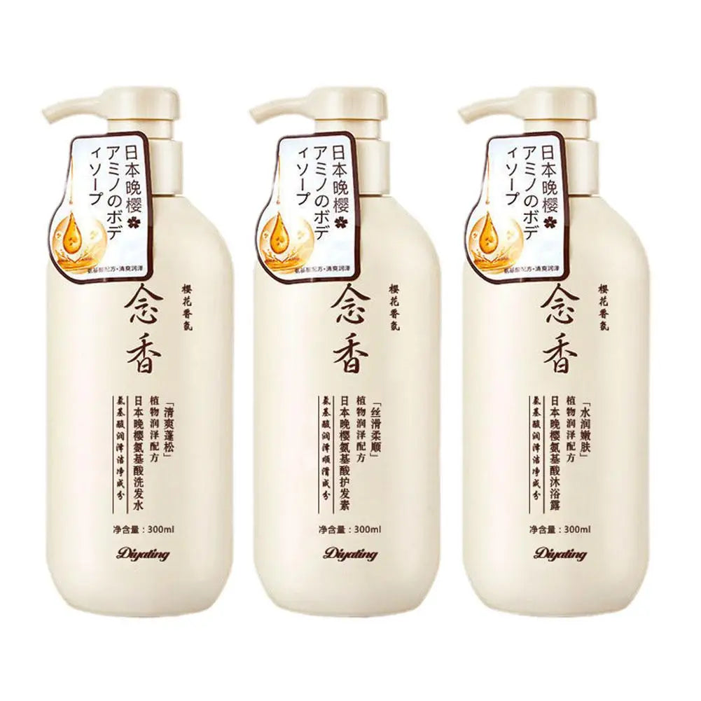 300ml Amino acid fragrant Japanese evening shampoo hair conditioner conditioner and Se hair shampoo bath lotion sham I6H9