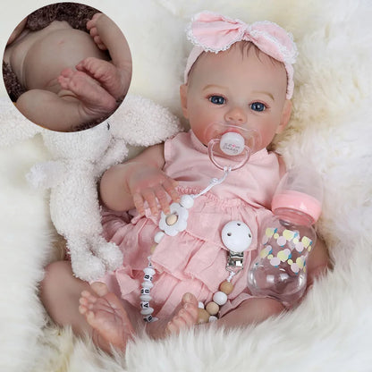 Baby Dolls Like Real Bebe Reborn Silicone Full Body 48cm Realistic Newborn Girl Painted Babies Lifelike Toddler Doll Toy Gifts