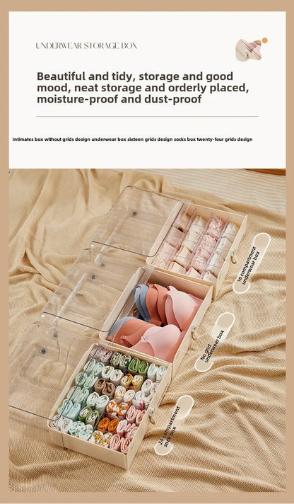 Organizer For Underwear Socks Bra Pants Scarf Tie Storage Box Wardrobe Drawer Organizers Foldable Case For Underwear Organizer
