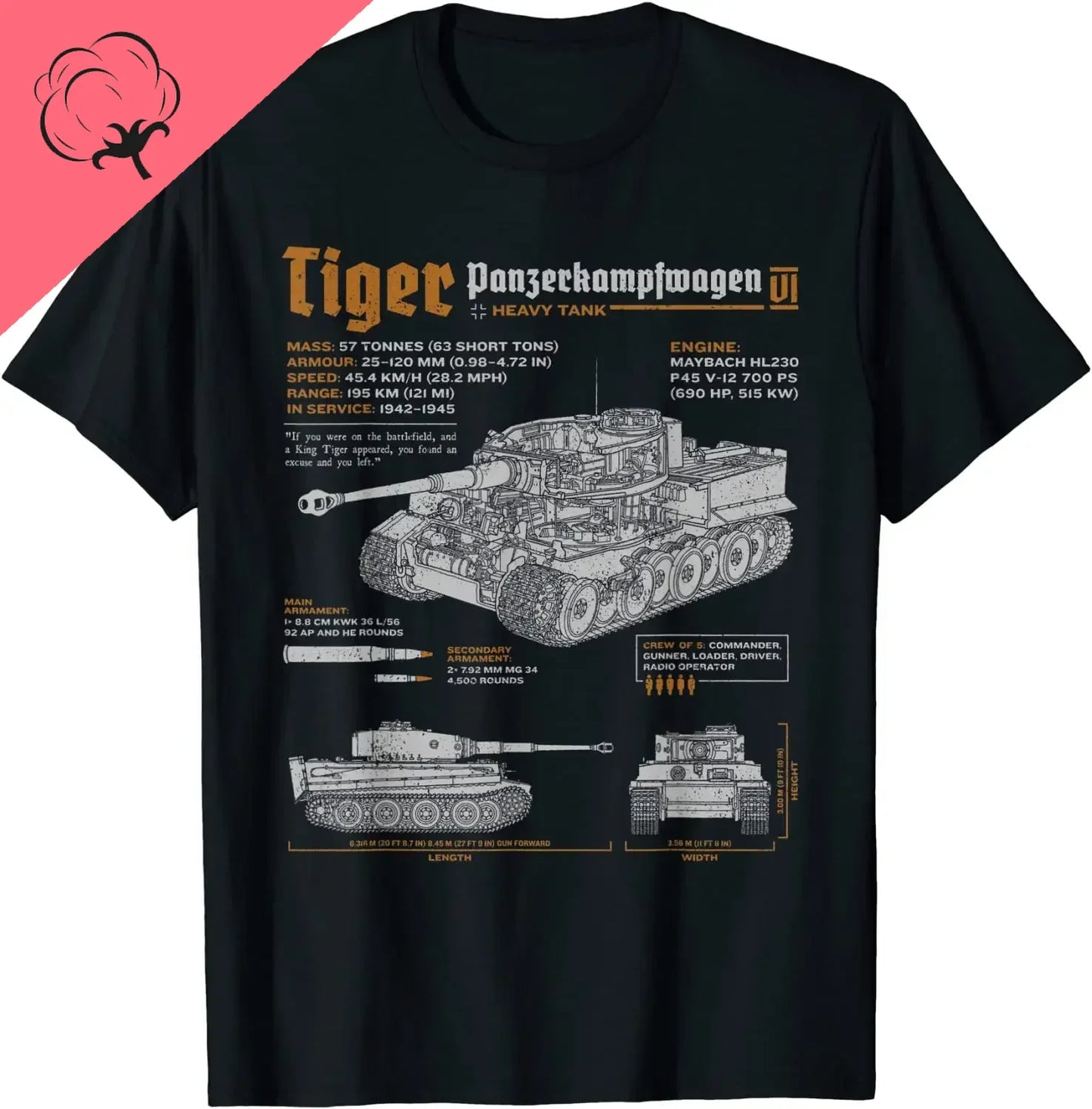 2024 WW2 German Sturmtiger Assault Tiger  Gun Panzer 100%cotton T-Shirt. Summer Mens T Shirt New SX-4XL