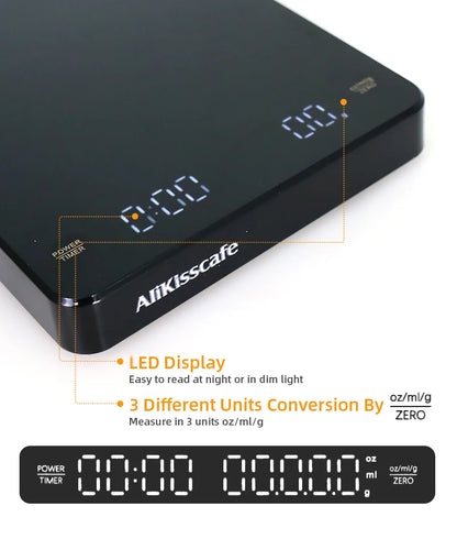 Espresso Scale With Timer Digital Usb 3kg Electronic With Pad High Precision Portable Barista Tools Home Coffee Accessories