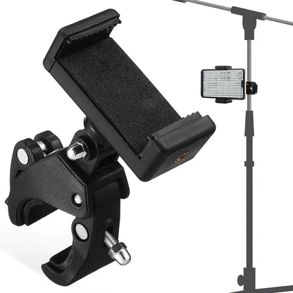1 Set 180 ° Mic Stand Phone Holder Adjustable Phone Microphones Stand Phone Clip Phone Mount Mic Stand Mic Clamp Phone