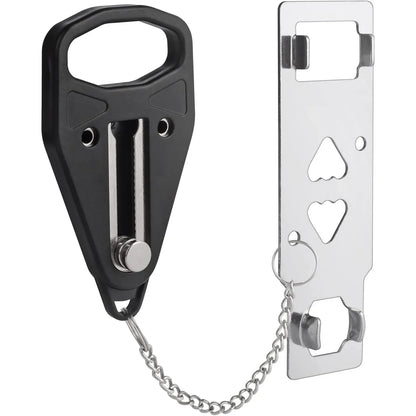 Portable Double Hole Door Lock Travel Safety Anti-Theft Security Lock for Home Hotel Apartment Dorm Room Personal Protection